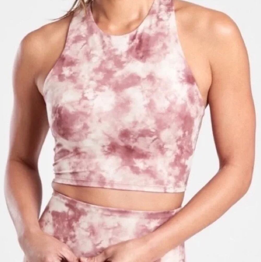Athleta Pink Tie Dye Conscious Crop Top - Medium